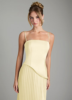 Azazie Tierney Bridesmaid Dresses Lemon Sorbet A-Line Strapless Chiffon Convertible Dress image2