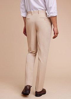 front Carter Tan Cotton Linen Blend Dress Pants