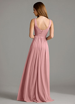 Azazie Keyla Bridesmaid Dresses Dusty Rose A-Line Pleated Mesh Dress image2