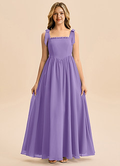 Azazie Delia Junior Abito A-Line in Chiffon Fiocco Tahiti image5