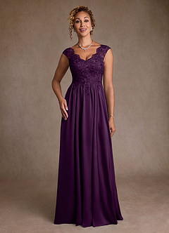 Azazie Amethyst Moeder van de bruid jurken A-Lijn Jurk van Kant Druif image4