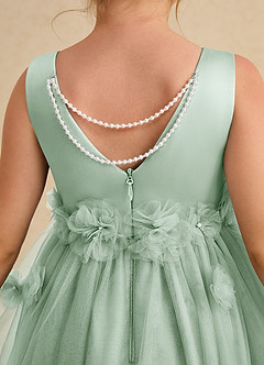 Azazie Lux vestidos de niña de las flores Vestido de Agave de Tul de Corte En A con Perla image6