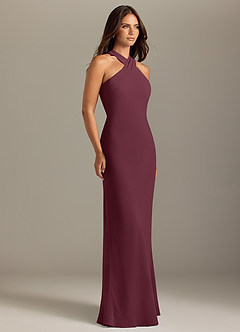 Azazie Doretta Bridesmaid Dresses Cabernet Mermaid Pleated Chiffon Dress image3