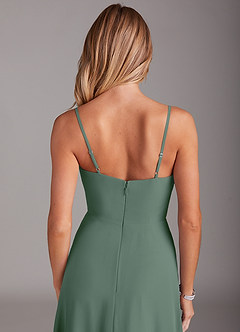 Azazie Breonna Bridesmaid Dresses Eucalyptus A-Line Sweetheart Neckline Chiffon Dress image6
