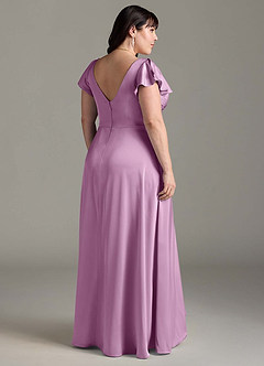 Azazie Omari Bridesmaid Dresses Wisteria A-Line Stretch Satin Dress image9