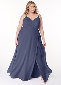 Azazie Lennon Bridesmaid Dresses Stormy A-Line Lace Chiffon Dress image9