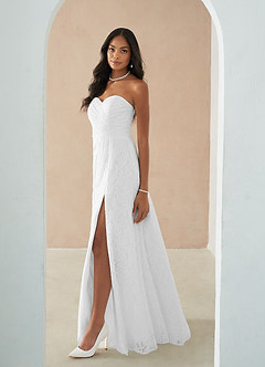 Azazie Billie Wedding Dresses A-Line Lace Floor-Length Dress image4