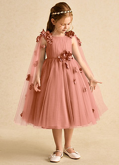 Azazie Staria vestidos de niña de las flores Vestido de Mai Tai de Tul de Princesa con Volante image7