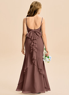 Azazie Lioren Junior Espresso Mermaid Bow Chiffon Dress image5
