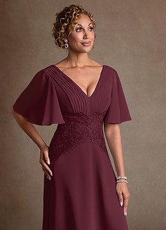 Azazie Milliat Suknie dla Matki Panny Młodej Linia A Koronka Szyfon Długość podłogi Sukienka image5