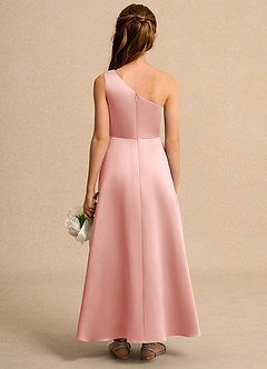 Azazie Taffy Junior Formal vestidos de niña de las flores Vestido de Rosetón de Satin Mate de Corte En A con Encaje image2