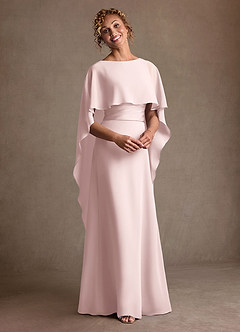 Azazie Marilla Mother of the Bride Dresses Blushing Pink A-Line Pleated Chiffon Dress image6