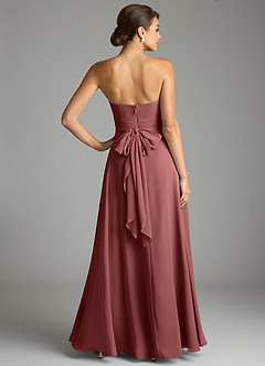 Azazie Tamira Suknie dla druhen Linia A Pofałdowany Szyfon Do ziemi Sukienka image4