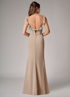 Azazie Callie Bridesmaid Dresses Taupe Mermaid Side Slit Chiffon Convertible Dress image2
