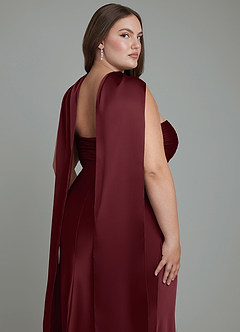 Azazie Saylor Bridesmaid Dresses Cabernet Mermaid Strapless Stretch Satin Dress image9