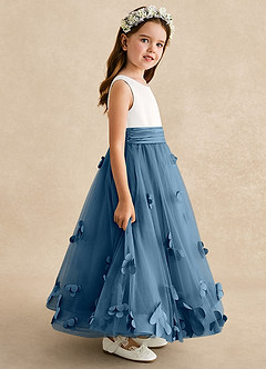 Azazie Vi Flower Girl Dresses Bermuda A-Line Sleeveless Tulle Dress image7