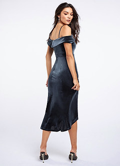 Velvet French Blue Midi Dress image2