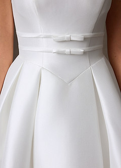 Azazie Cynthia Wedding Dresses Diamond White Ball-Gown with Pockets Stretch Mikado Dress image5