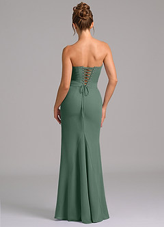 Azazie Sorrel Bridesmaid Dresses Eucalyptus Mermaid Corset Chiffon Dress image2