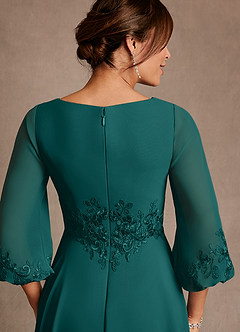 Azazie Yorba Mother of the Bride Dresses Peacock A-Line Lace Chiffon Dress image6