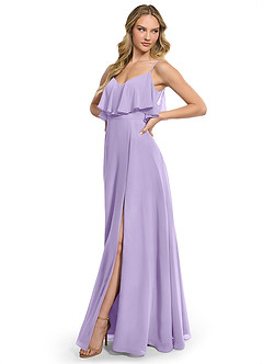 Azazie Jean Suknie dla druhen Linia A Szyfon Do ziemi Sukienka image3