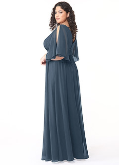 Azazie Temeka Bridesmaid Dresses Neptune A-Line Ruched Chiffon Dress image10