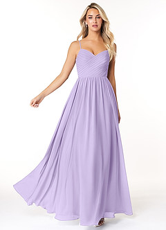 Azazie Lisbon Bridesmaid Dresses Lilac A-Line Sweetheart Neckline Chiffon Dress image3