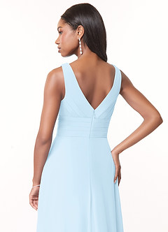 Azazie Julianna Bridesmaid Dresses Sky Blue A-Line Chiffon Dress image4