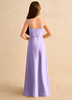 Azazie Fishie Girls Formal Flower Girl Dresses Lilac A-Line Matte Satin Dress image7