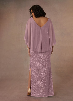 Azazie Collins Mother of the Bride Dresses Dusty Rose Sheath Lace Dress image10