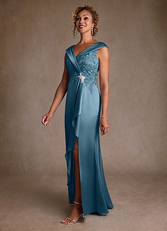 Azazie Santa Monica Mother of the Bride Dresses Bermuda A-Line Lace Dress image4