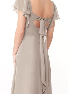 Azazie Syenna Bridesmaid Dresses Frost A-Line Ruched Chiffon Dress image3