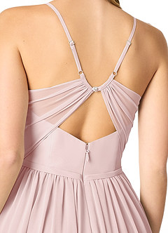 Azazie Cora Bridesmaid Dresses Blushing Pink A-Line Pleated Chiffon Dress image3