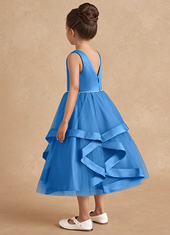 Azazie Posy Flower Girl Dresses Blue Jay A-Line Beaded Tulle Dress image2