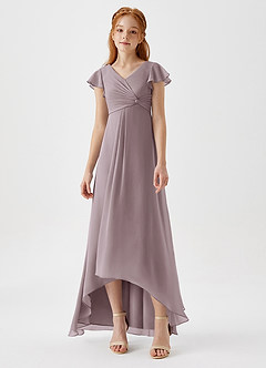 Azazie Breanne Junior Dusk A-Line Chiffon Dress image4