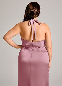 Azazie Valerie Brautjungfernkleider Meerjungfrau-Linie Plissee Stretch-Satin Kleid Vintage Mauve image8