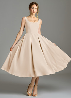 Azazie Amalie Bridesmaid Dresses White Alabaster A-Line Pleated Chiffon Dress image5