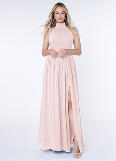 Azazie Iman Abiti da Damigella Abito A-Line in Chiffon A-Line con Increspature Rosa Rossore image1