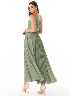 Azazie Raychelle Bridesmaid Dresses Pistachio A-Line V-Neck Chiffon Dress image5