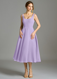 Azazie Amalie Bridesmaid Dresses Lilac A-Line Pleated Chiffon Dress image4