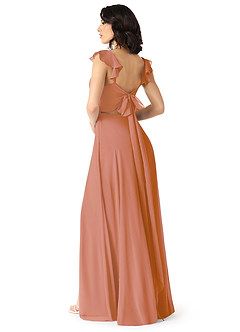 Azazie Everett Bridesmaid Dresses MAI TAI A-Line V-neck Ruched Chiffon Dress image2