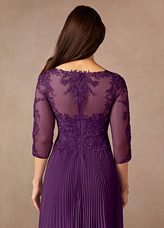 Azazie Corinne Mother of the Bride Dresses Grape A-Line Sequins Chiffon Dress image7