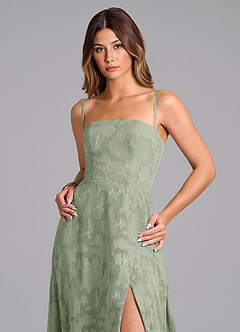 Azazie Wren Bridesmaid Dresses Agave A-Line Strapless Floral Burnout Dress image2