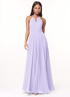 Azazie Cherish Bridesmaid Dresses Lilac A-Line Pleated Chiffon Dress image4
