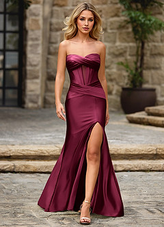 Moondust Ankara Red Corset Prom Dress image4