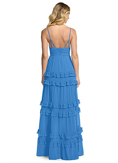 Azazie Rachel Jurken voor bruidsmeisjes Jurk van Chiffon met A-Lijn Blauwe Gaai image2