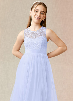 Azazie Georgette Junior A-Linie Spitze Tüll Kleid Lavendel image5