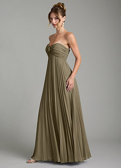 Azazie Tempest Robes de demoiselle d'honneur Robe Empire Convertible en Mousseline de soie Corset Vert Saule image11