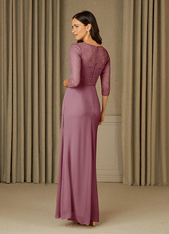 Azazie Zolla Mother of the Bride Dresses Vintage Mauve A-Line Lace Chiffon Dress image4