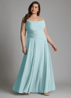 Azazie Gabriela Brautjungfernkleider A-Linie Korsett Chiffon Kleid Seegrün image16